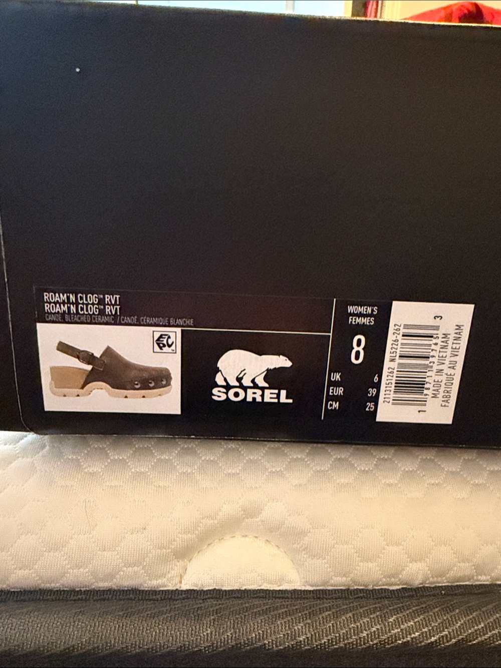 Sorel Women's Black Upper Tan Sole Roam'n Clog Sandals